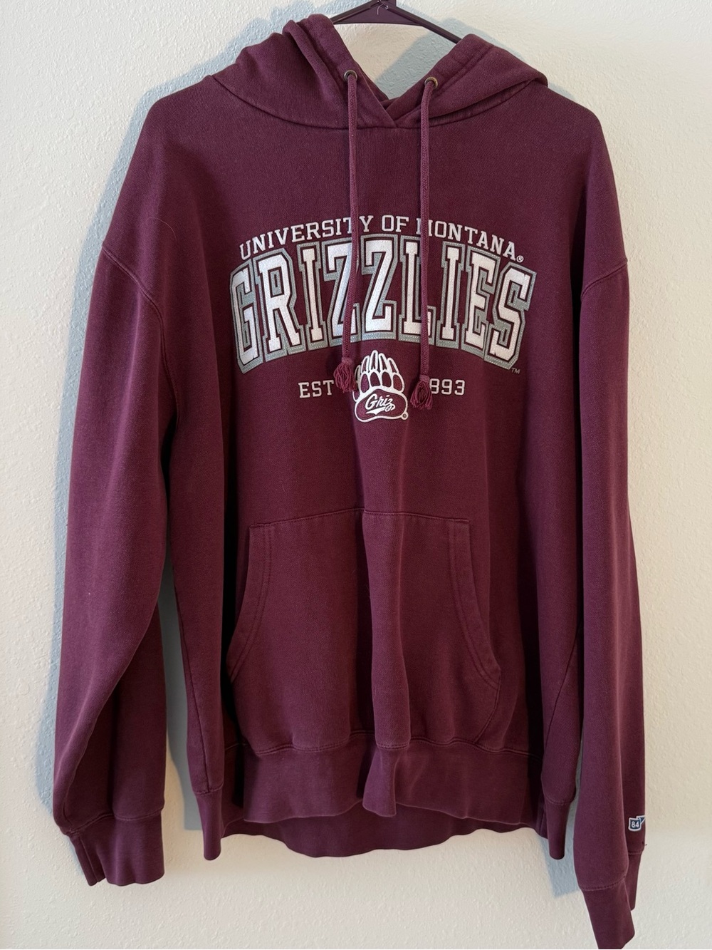 Blue 84 Maroon University of Montana Grizzlies Crewneck Hoodie